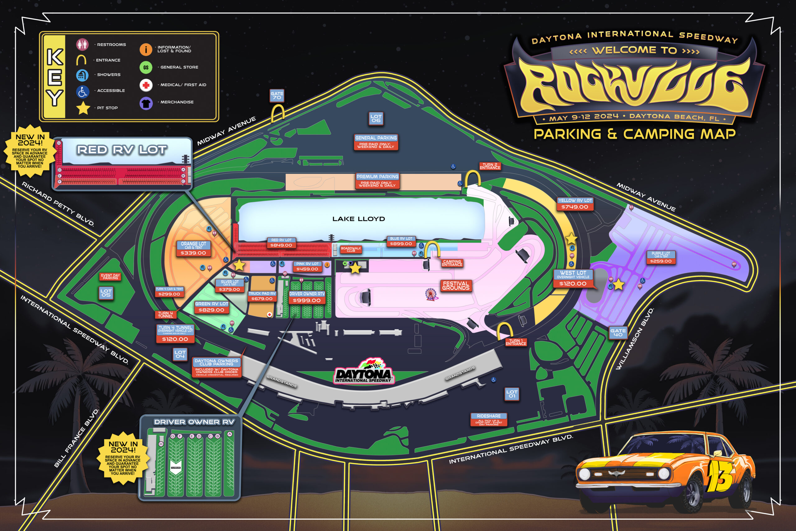 Camping Info to Rockville 2024 May 912 Daytona International Speedway