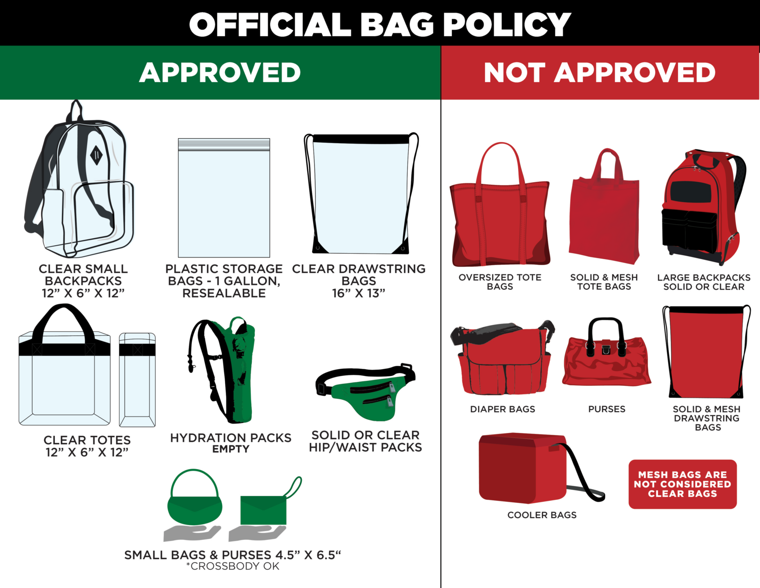 Welcome To Rockville Bag Policy