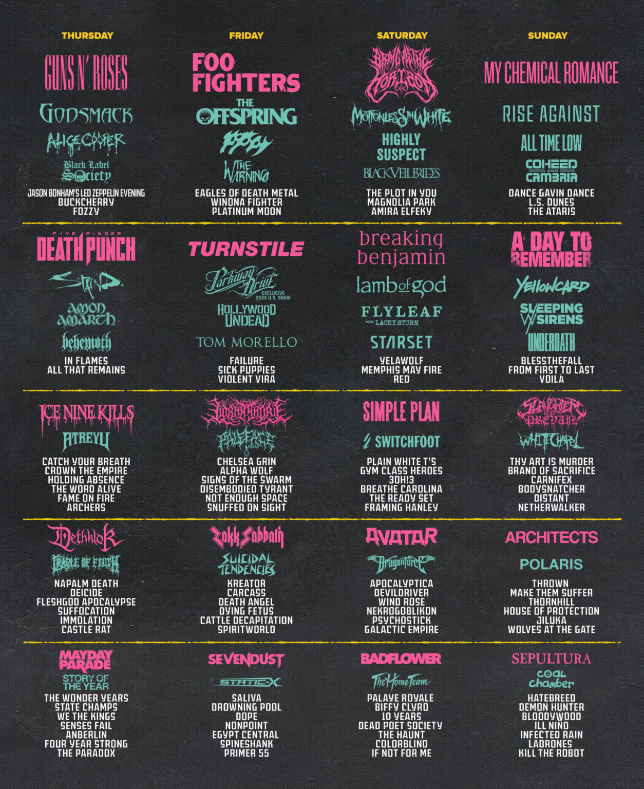 Welcome to Rockville Line Up Poster 2026